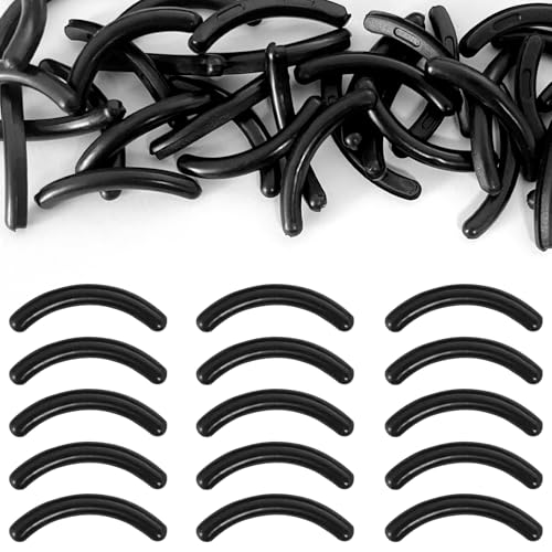Jaasuee 60pcs Universal Silicone Eyelash Curler Replacement Pads Black