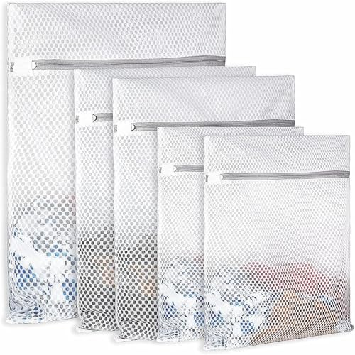 JoyMercado 5-Piece Mesh Laundry Bag Set for Delicates and Lingerie