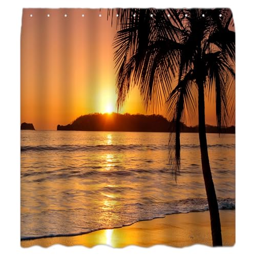 Beach Sunset Shower Curtain - Coastal Decor for Bathrooms