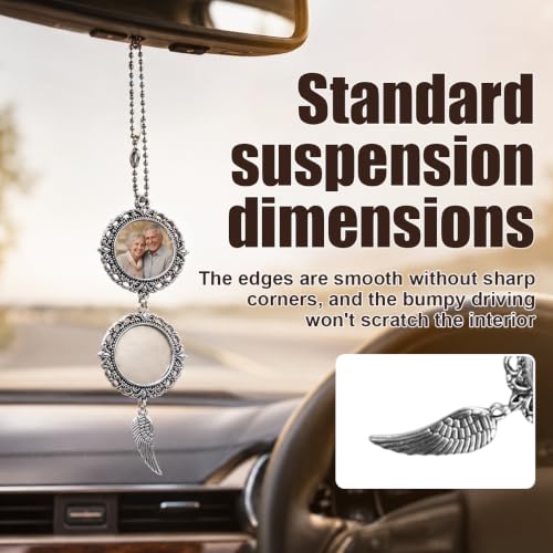 Personalized Memorial Car Rear View Mirror Charm with Custom Photo Frames