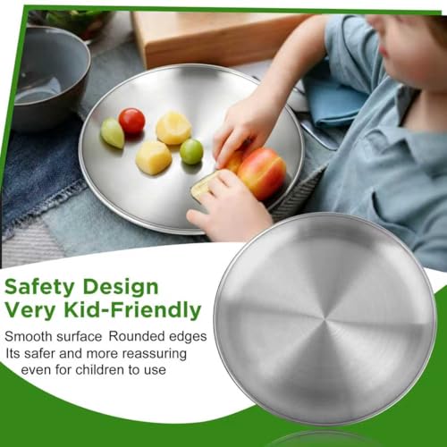 10-Inch Stainless Steel Dinner Plate - Reusable & Dishwasher Safe