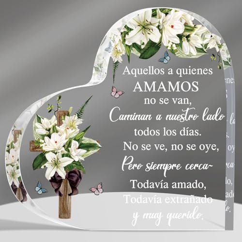 Acrylic Heart Sympathy Memorial Gift - Condolence Table Decor