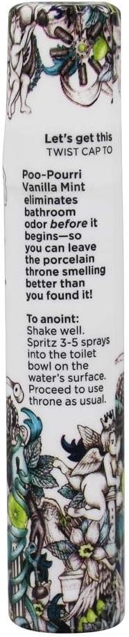 Poo-Pourri Vanilla Mint Toilet Spray | 10ml Odor Trap with Plant-Based Ingredients & Essential Oils