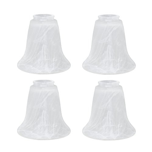 Aspen Creative 23029-4A Transitional Style Replacement Bell Shaped Alabaster Glass Shade, 2-1/8" Fitter Size, 5-1/8" Height x 5 1/2" Diameter, 4 Pack