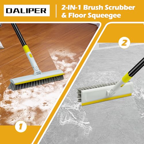 DALIPER 2-in-1 Floor Scrub Brush with 50" Adjustable Handle