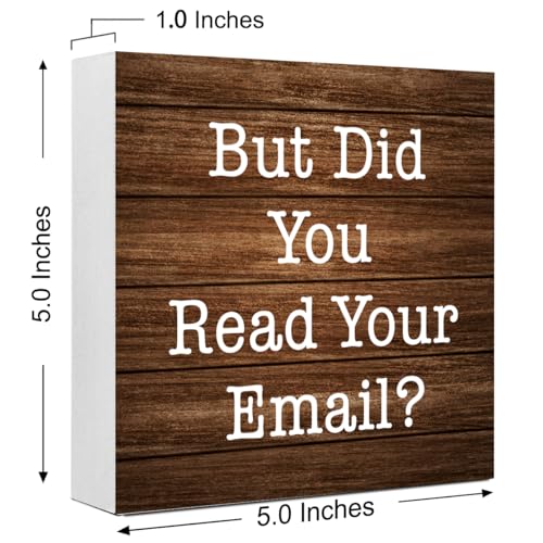 Funny Wooden Box Sign - 'But Did You Read Your Email?' - 5x5