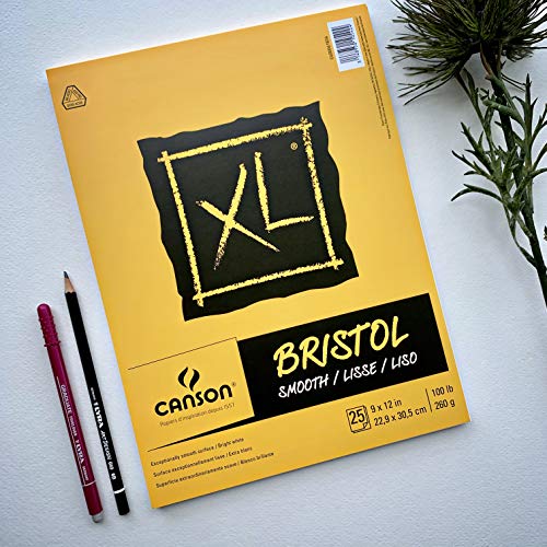 Canson XL Bristol Paper Pad, Smooth Finish, 11x14 Inches, 25 Sheets