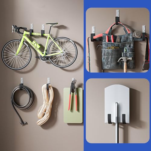 Heavy Duty Steel Wall Hooks for Garage & Garden Storage - 60lbs Capacity (2 Pack)
