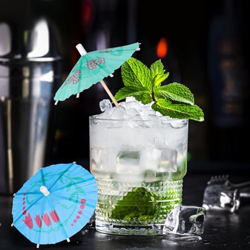 YINCL 100 PCS Cocktail Umbrellas - Classic Tropical Paper Drink Picks