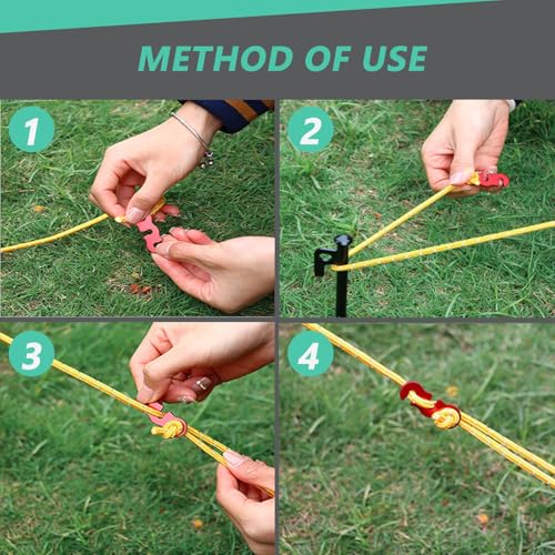 30Pcs Guyline Tensioner Aluminum Alloy Guy Line Cord Adjusters Tent Rope Tensioners Paracord Tensioner for Outdoor Tent Camping Hiking Accessories