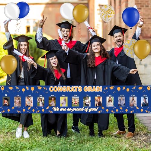 Graduation Photo Banner Set with Balloons for 2026 Party