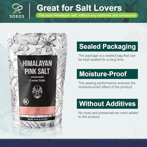 Soeos Himalayan Pink Salt Coarse Grain - 32 oz (Pack of 1)