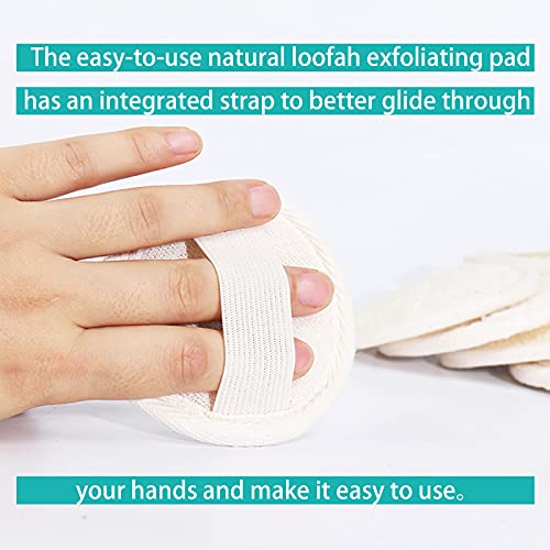 Natural Loofah Body Exfoliating Pads with Hand Strap - 2 Pack