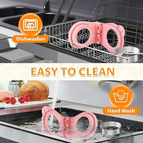 CHICHAUS 3.7-Inch Circle Sandwich Cutter and Sealer - Pink