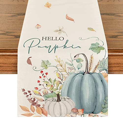 210 GSM Fall Table Runner 13x72 Inch Aqua Polyester Home Decor