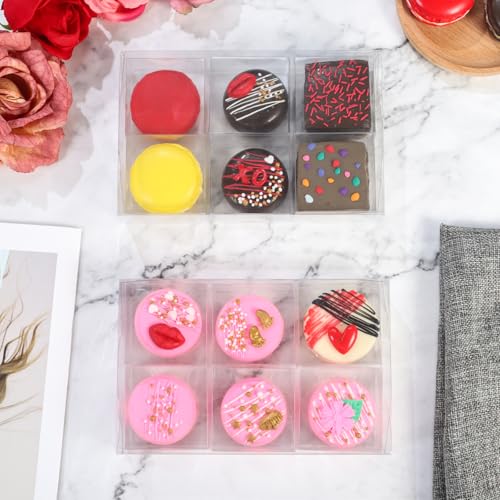 50 Pcs Clear Plastic Bakery Boxes for Treats & Gifts - 2.17"