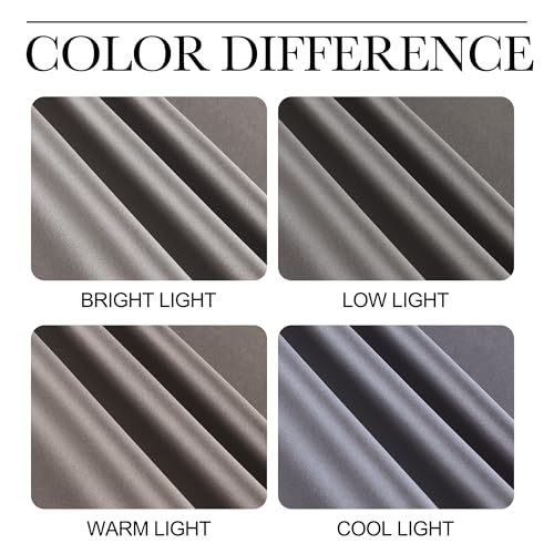 NICETOWN Chrome Gray Room Darkening Curtains 42" x 63" - 2 Panels
