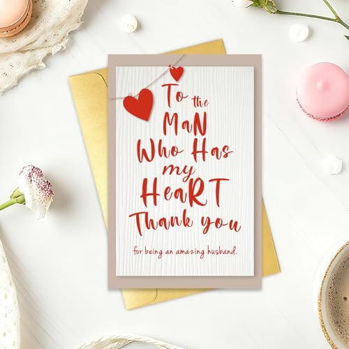 Heartfelt Valentine's Day Card for Husband - 8x5 Durable Design