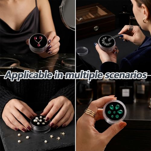 10PCS Small Gemstone Display Boxes with Clear Lid & Black Foam for Jewelry & Crystals