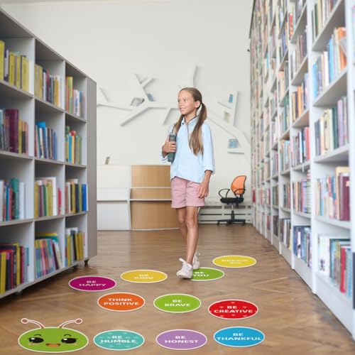Caterpillar Hopscotch Floor Decals - 11 Sheets of Inspirational Classroom Stickers