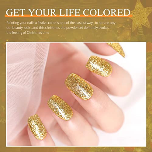 Honey Joy Golden Glitter Nail Dip Powder 28g Natural Dry
