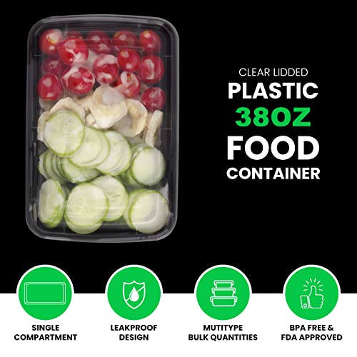 WGCC 38oz Meal Prep Containers - 10 Pack BPA-Free Food Storage