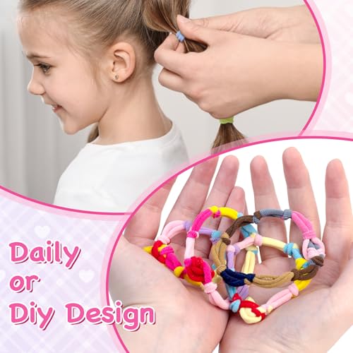 KTYDG 100 Pack Soft Seamless Hair Ties for Girls Neutral Colors