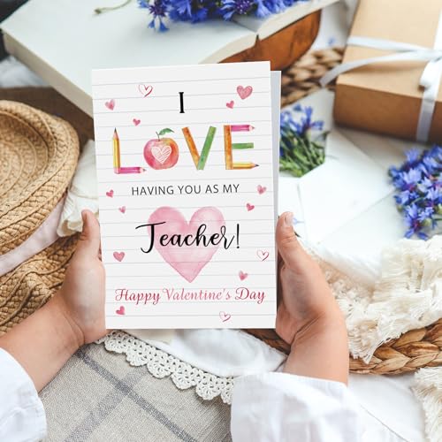 Valentine's Day Appreciation Card for Teachers - 8x5.3 Inches