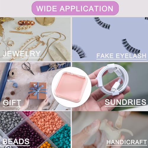 14 Pcs Press On Nail Packaging Boxes - Pink Acrylic Storage Case with Tape