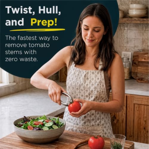 Stainless Steel Strawberry Huller & Tomato Corer Tool - Kitchen Prep