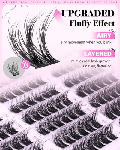 Wispy Lash Clusters Fluffy Eyelash Extensions 8-14mm CD Curl