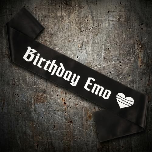 Amaxiu Gothic Birthday Emotion Sash with Heart Design