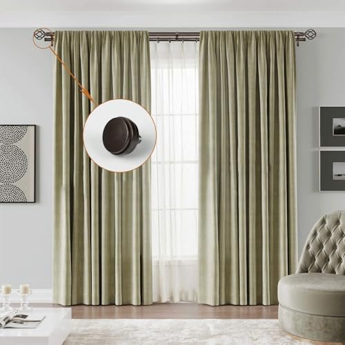 KAMANINA Decorative Bronze Finials for Curtain Rods, Set of 2