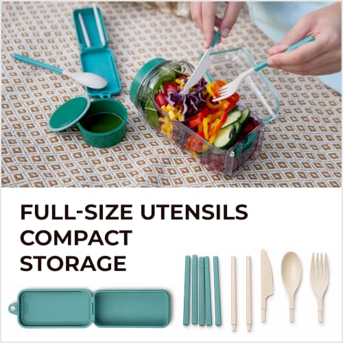 Baker's Best Buddy Salad Jar with Side Opening & Dressing Container