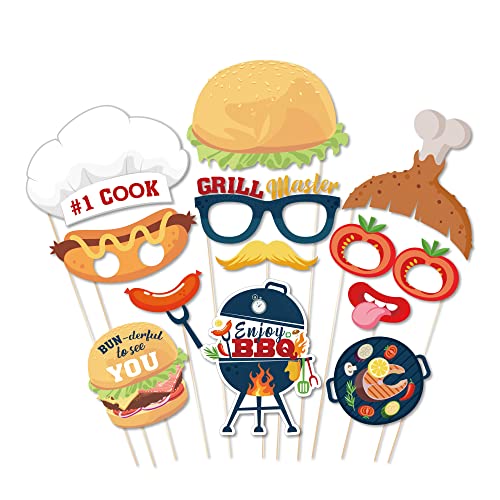 25-Piece Burger BBQ Photo Booth Props Set for Fun Parties