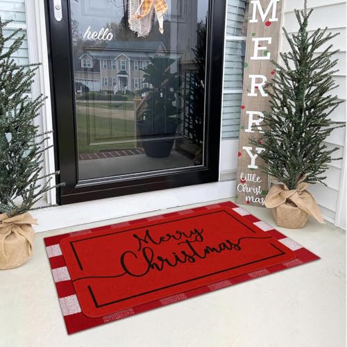 Christmas Welcome Door Mat 30x17 Inch for Home Decor with Non-Slip Backing - Merry Christmas Design - Variation: Christmas-02