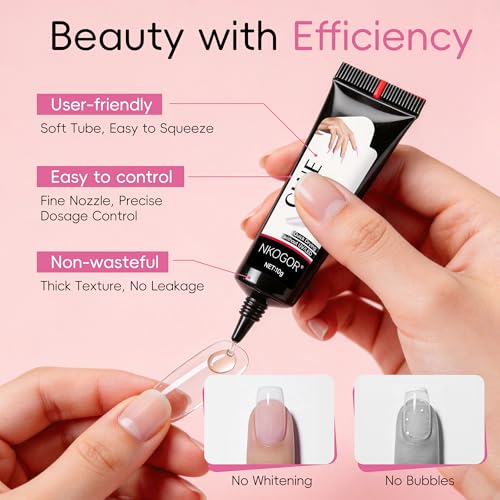 NKOGOR Press On Nail Glue and Remover Kit with Fast Air Dry Bond