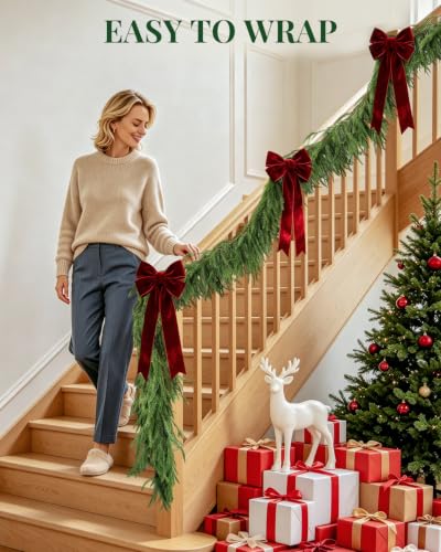 2 Pack 6 FT Norfolk Pine Garlands - Real Touch Christmas Decor