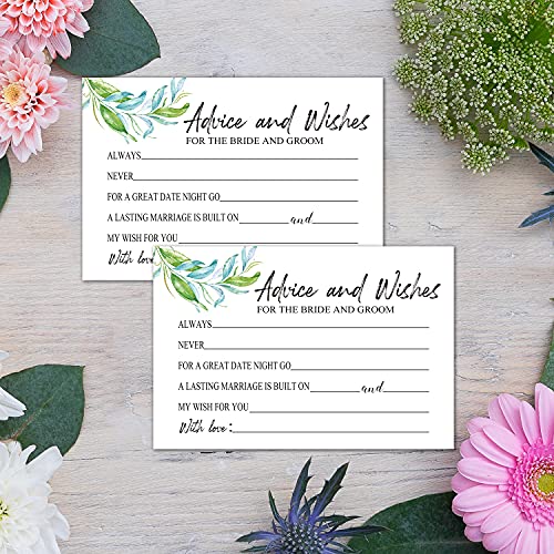 Wedding Advice and Wishes Cards - Pack of 50 for Bridal Showers & Weddings