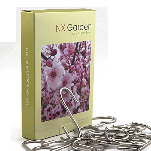 NXG 30 Pack 2.5 Inch Stainless Steel S Hooks for Hanging