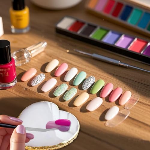Resin Nail Art Palette Heart Shape Color Mixing Tray with Gilded Edge White
