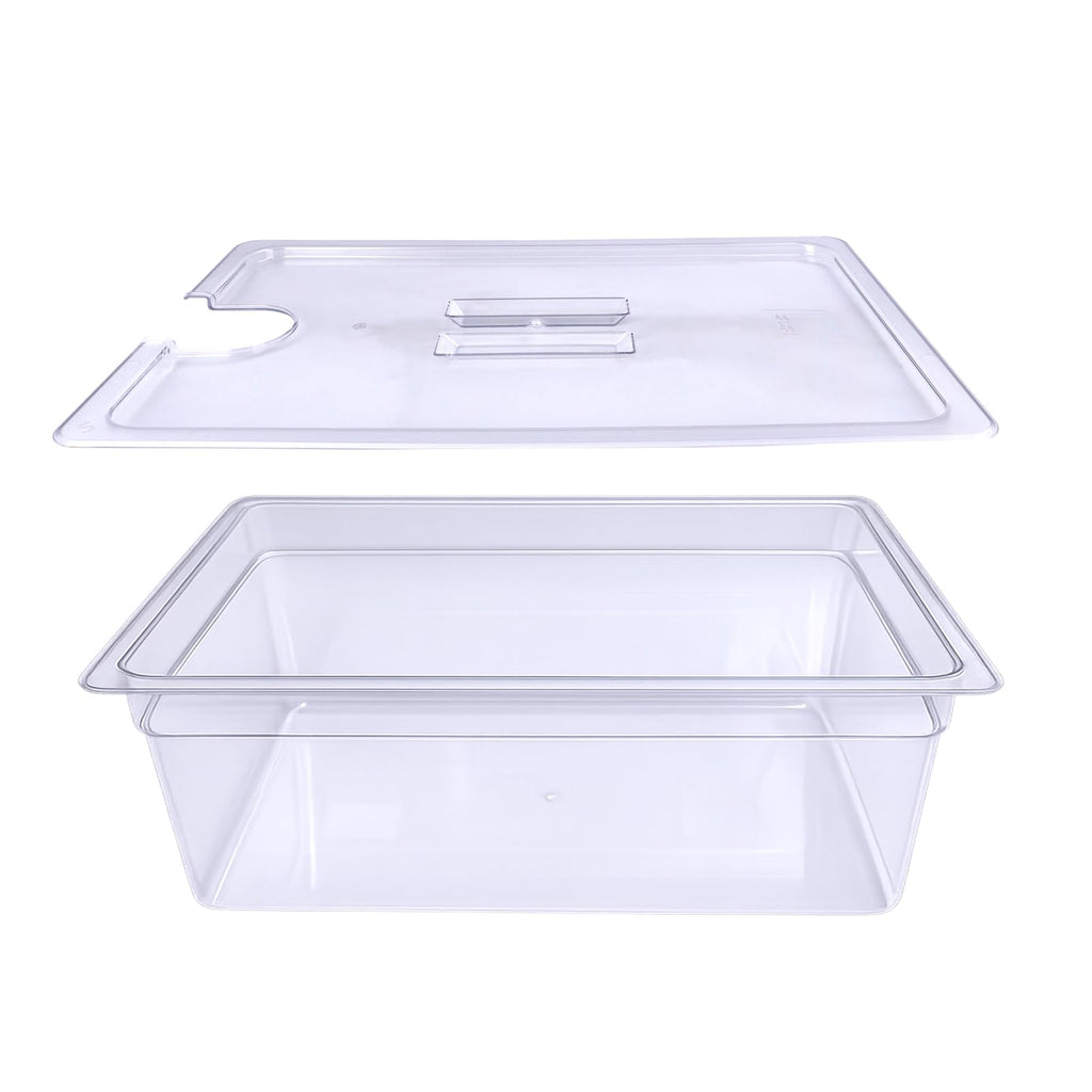 WELKOR 26 QT Large Sous Vide Container With Lid, Sous Vide Tub Kit Compatible with Wancle Anova, Joule, Instant Pot Sous Vide Cookers for Home Chefs Professional Use (26 qt no rack)