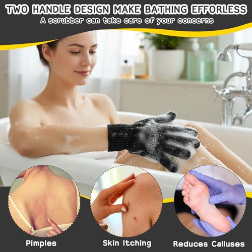 Sibba 3-Piece Exfoliating Body Scrubber & Bath Glove Set