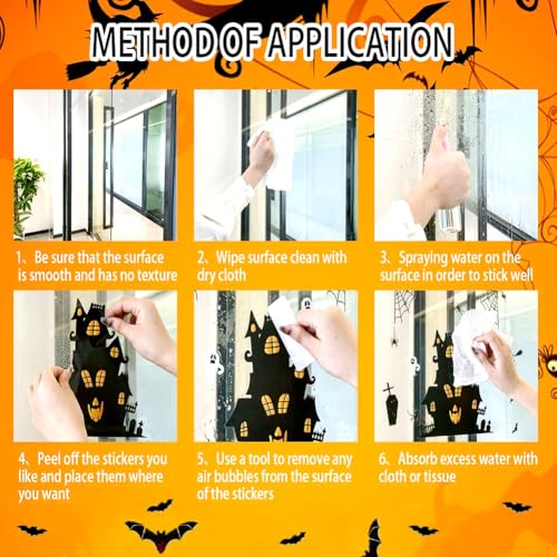 Halloween Window Clings - Bloody Handprint & Footprint Stickers, 9 Sheets