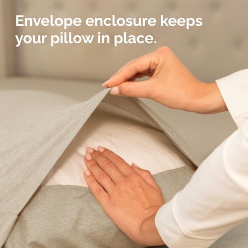 King Standard Pillow Cases Set of 4 - Soft Hotel Quality Covers for Comfy Bedding - Machine Washable Heathered Beige