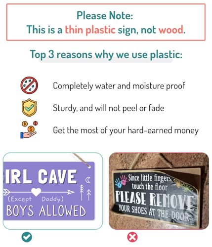Girl Cave Sign - 12"x6" PVC Wall Decor, Girls Only Room Sign