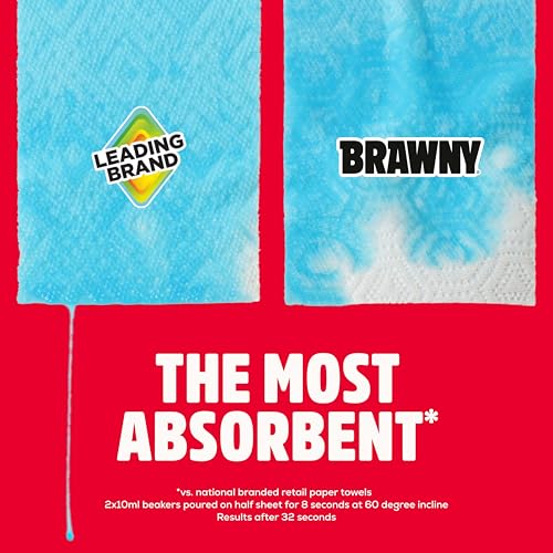 Brawny Tear-A-Square 3-Ply Paper Towels, 1 Mega Roll, 152 Sheets