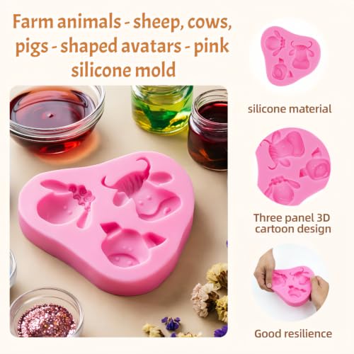 Geettcaifu Farm Animal Silicone Mold for Cake Decorating and Candy