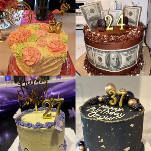 Gold Number 95 & 59 Birthday Candles for Cake Decoration