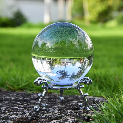 60mm Clear Crystal Ball with Stand for Photography & Decor
